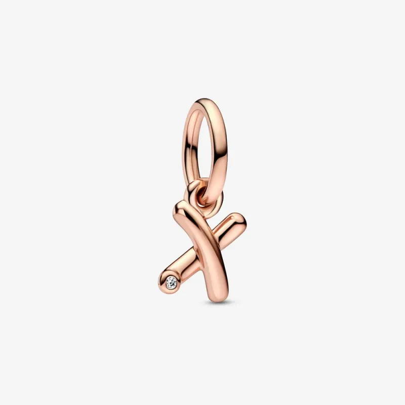 Charm Pendente lettera x placcato oro rosa Donna Pandora Charm Pendente lettera x placcato oro rosa Donna Pandora
