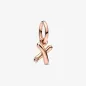 Charm Pendente lettera x placcato oro rosa Donna Pandora Charm Pendente lettera x placcato oro rosa Donna Pandora