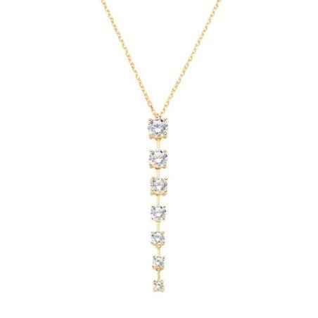 COLLANA DORATA CON ZIRCONI BIANCHI PENDENTI AMEN CL7DIGB4 Amen