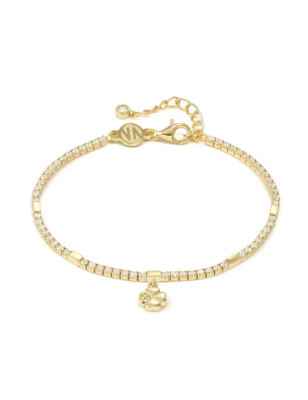 Bracciale dorato Petit Sparkle Tennis Quadrifoglio Donna Nomination