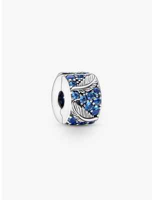 Charm Clip Piume e Pavè Blu Donna Pandora