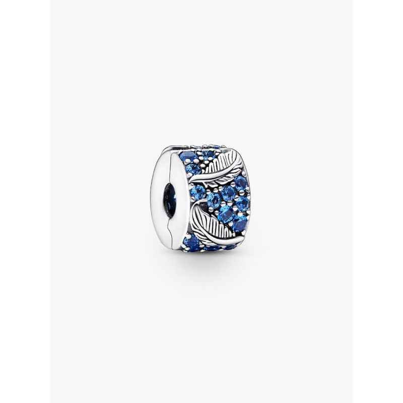 Charm Clip Piume e Pavè Blu Donna Pandora