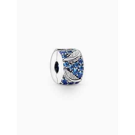 Charm Clip Piume e Pavè Blu Donna Pandora