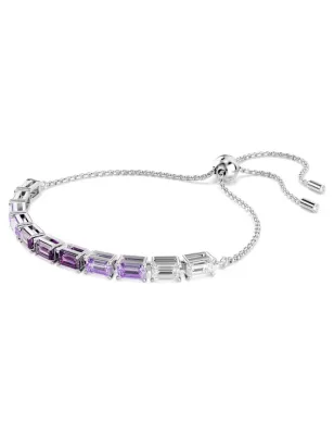 Bracciale Tennis Matrix taglio baguette, Viola, Donna Swarovski