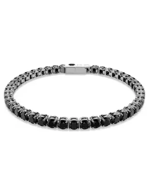 Bracciale Tennis Matrix, Nero placcato rutenio, mis.S Donna Swarovski