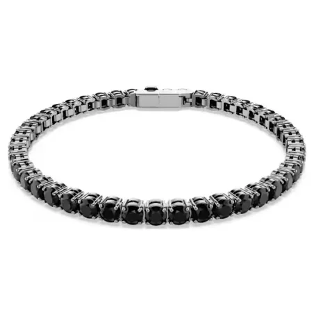 Bracciale Tennis Matrix, Nero placcato rutenio, mis.S Donna Swarovski