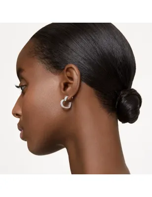 Orecchini a cerchio Matrix, Cuore, piccoli Donna Swarovski