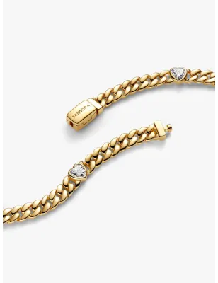 Bracciale dorato catena Maglia Cubana con cuori cm.18 Donna Pandora - category_name - XDMG De Marchi Gianotti