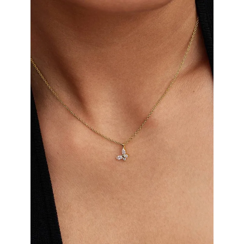 Collana dorata con pendente Farfalla Donna Pandora