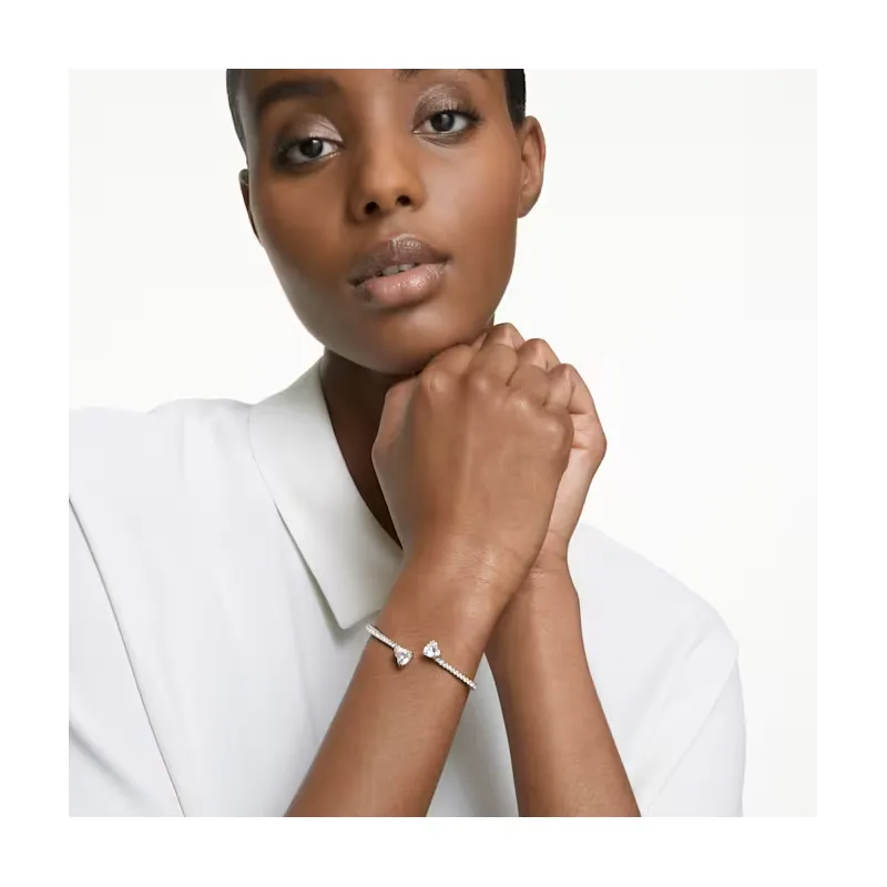 Bracciale rigido Mesmera Cuore, Bianco Donna Swarovski