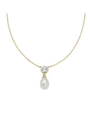 Collana dorata Punto Luce e Perla Donna Amen