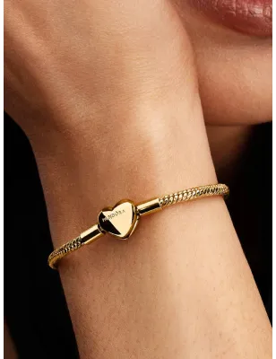Bracciale dorato Maglia Snake Chiusura a Cuore cm.16 Donna Pandora