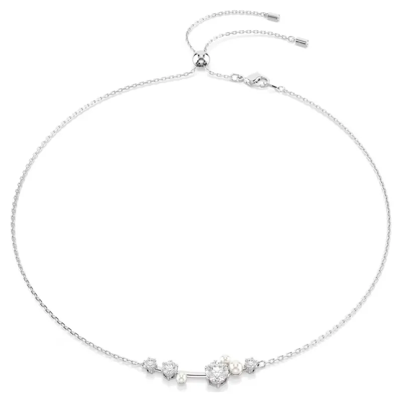 COLLANA CONSTELLA CRYSTAL PEARL TAGLI ROUND RODIO DONNA SWAROVSKI 