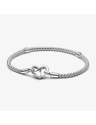 BRACCIALE MAGLIA GEOMETRICA CHIUSURA CUORE MIS19 PANDORA 592453C00-19 Pandora