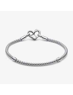 BRACCIALE MAGLIA GEOMETRICA CHIUSURA CUORE MIS19 PANDORA 592453C00-19 Pandora