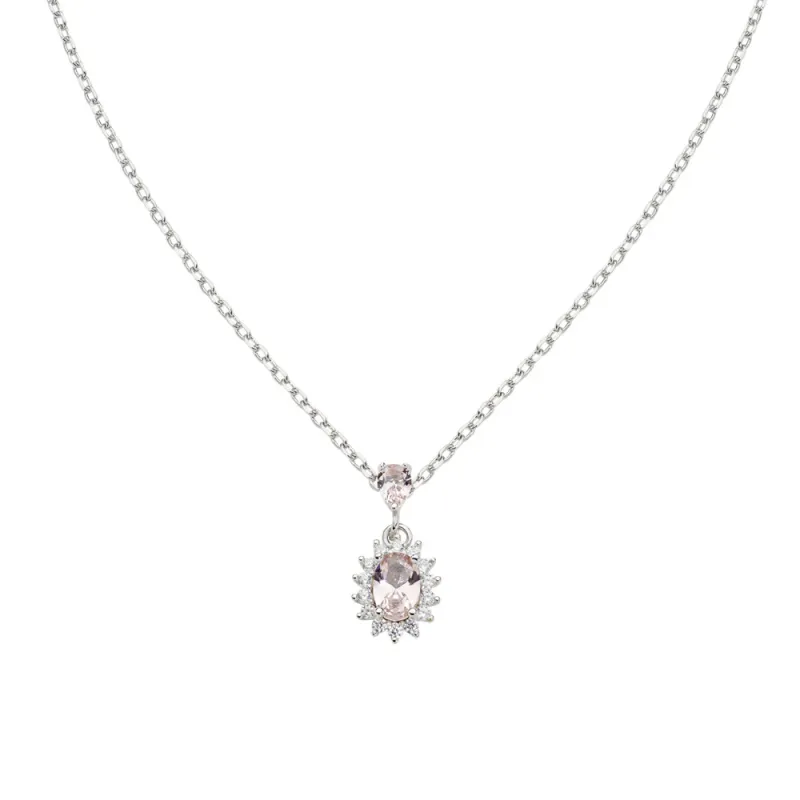Collana Mini Royal Lady con Zircone Rosa Donna Amen