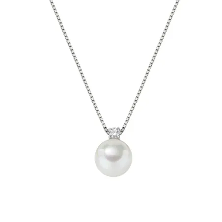 Collana con Perla e Zircone bianco Donna Amen