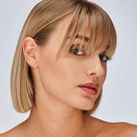 Orecchini lobo Fancy con round cubic zirconia Donna Brosway