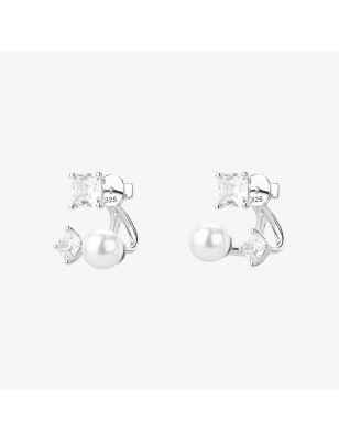 Orecchini Fancy con infinite white e perle Donna Brosway