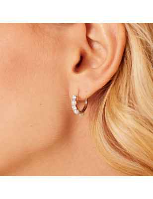 Orecchini cerchio Fancy con Infinite White e perle Donna Brosway