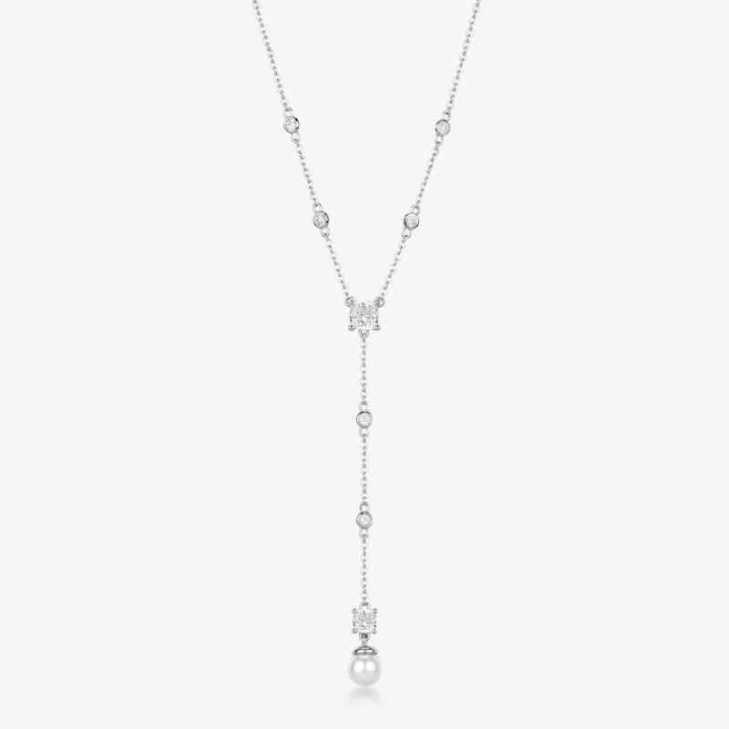 Collana a Y con perla di conchiglia e cubic zirconia Donna Brosway