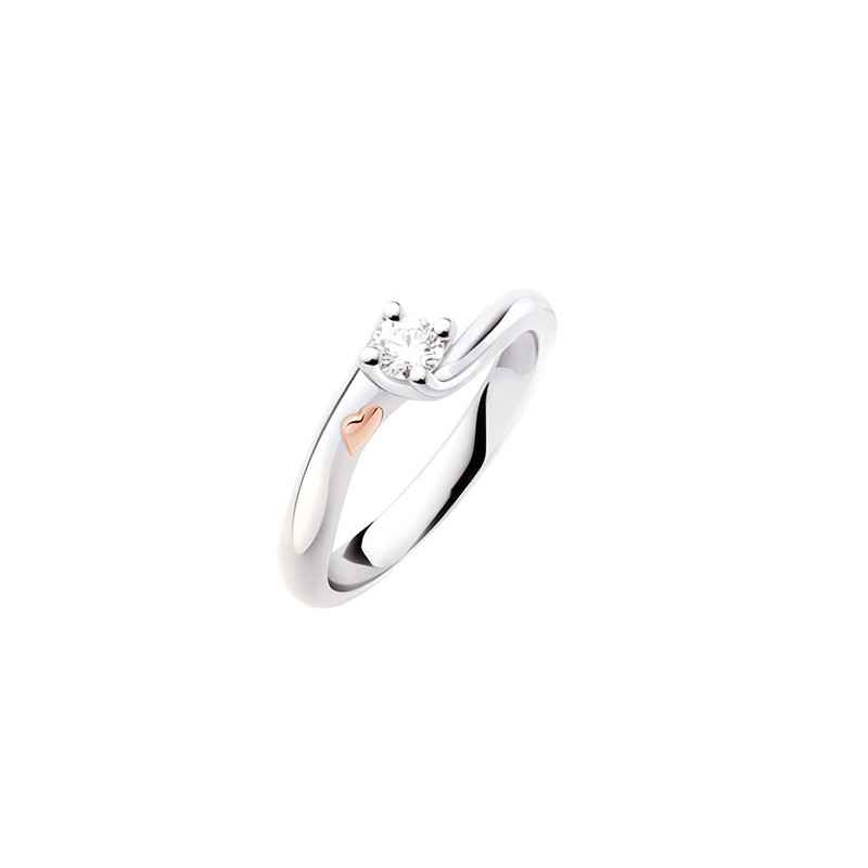 Anello G3141P1 Solitario Diamante 0.20ct Platino Oro Rosa Donna Polello