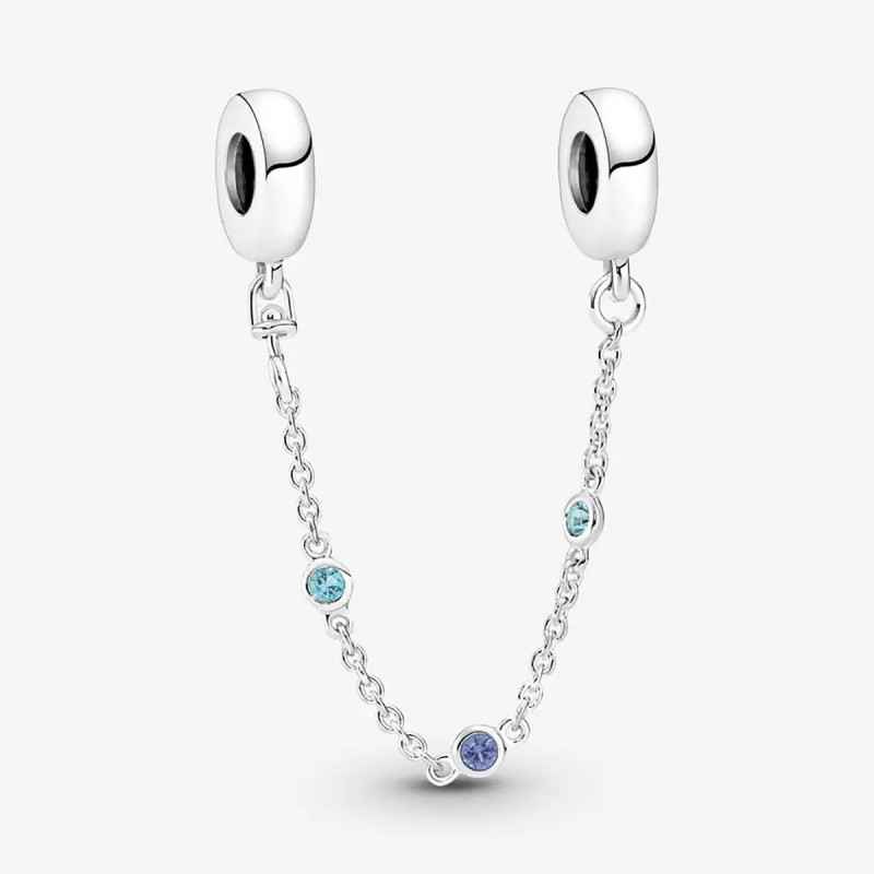 CHARM CATENA SICUREZZA PIETRE BLU DONNA PANDORA 
