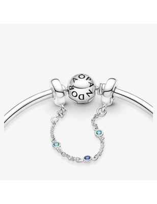 CHARM CATENA SICUREZZA PIETRE BLU DONNA PANDORA 
