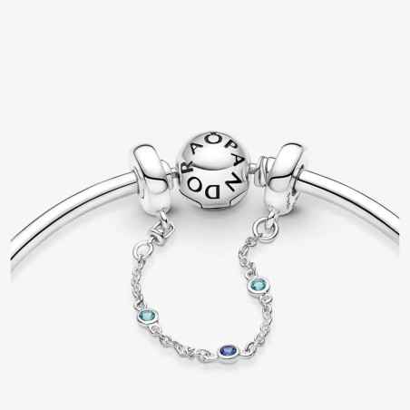 CHARM CATENA SICUREZZA PIETRE BLU DONNA PANDORA 