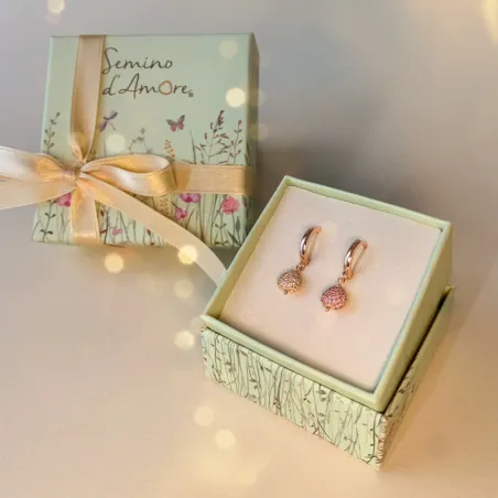 Monorecchino Cerchio Sparkling Pavè Red Dreams Donna Rossoprezioso Semino D'Amore