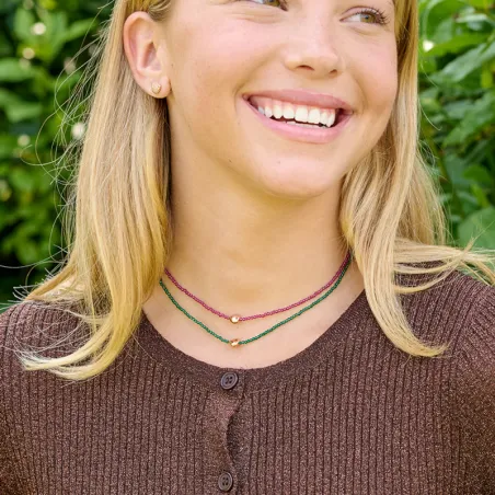 Girocollo Semino d'Amore Elements Agrifoglio Donna Rossoprezioso