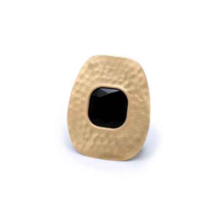 Spilla Nuova Retrò pasta vitrea quadrata nera Donna Aquaforte