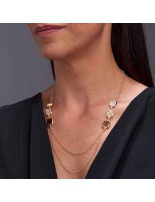 Collana lunga 2 file catena Caramelle Reverse Donna Aquaforte