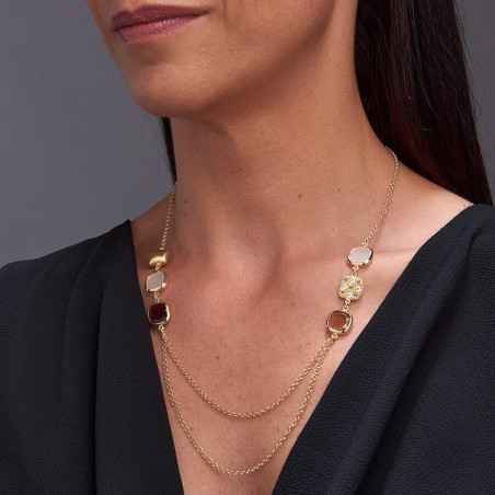 Collana lunga 2 file catena Caramelle Reverse Donna Aquaforte