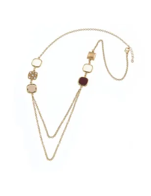 Collana lunga 2 file catena Caramelle Reverse Donna Aquaforte