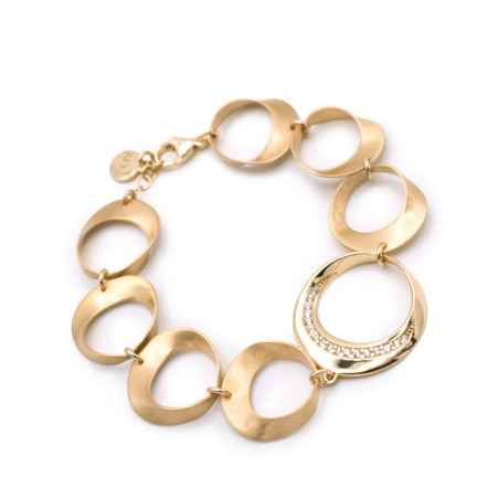 Bracciale Lune elemento centrale con pavè di zirconi Donna Aquaforte