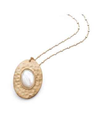 Collana Nuova Retrò con madreperla ovale Donna Aquaforte