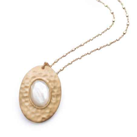 Collana Nuova Retrò con madreperla ovale Donna Aquaforte