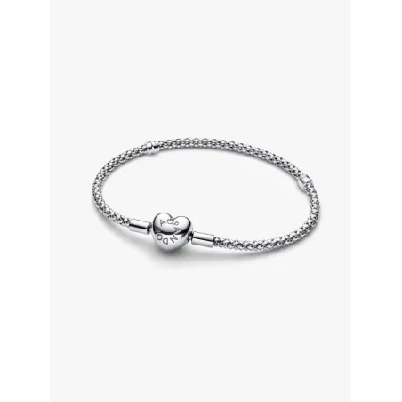 Bracciale Maglia Geometrica Chiusura Cuore cm.19 Donna Pandora