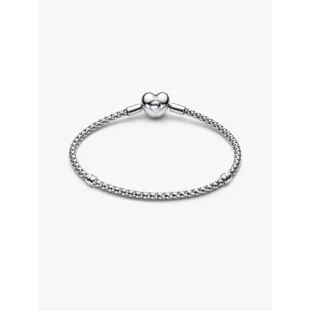 Bracciale Maglia Geometrica Chiusura Cuore cm.17 Donna Pandora