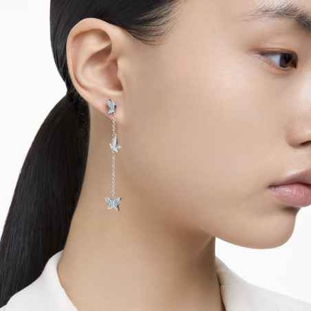 Orecchini pendenti Idyllia Lilia Farfalla Blu Donna Swarovski