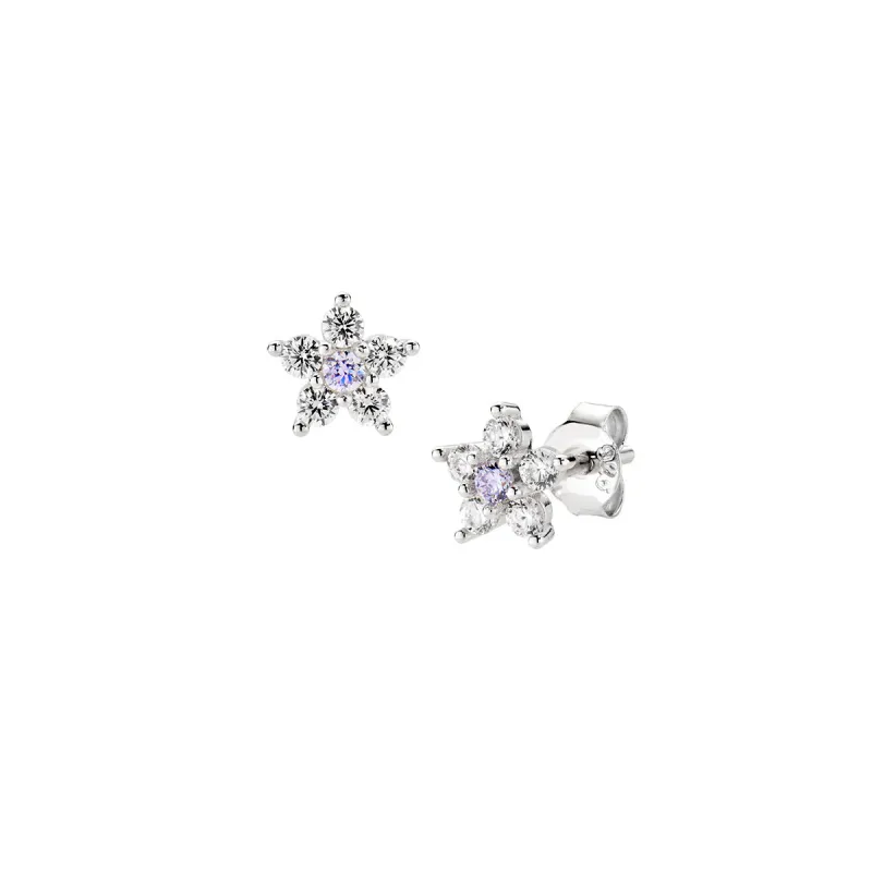 Orecchini Fiore Lillà e Bianco Donna Amen