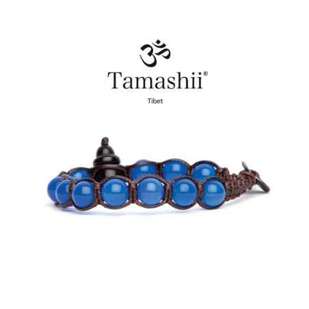 BRACCIALE AGATA BLU SHUNGITE TAMASHII 1 GIRO