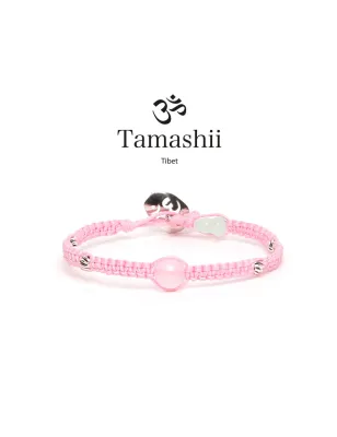 Bracciale Silver & Jade Giada rosa cordoncino rosa Tamashii