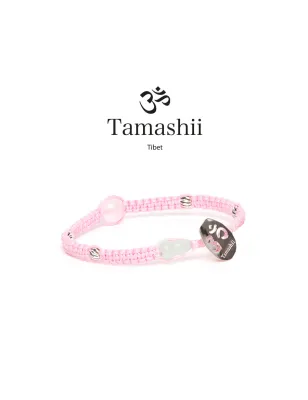 Bracciale Silver & Jade Giada rosa cordoncino rosa Tamashii