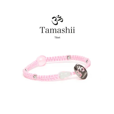 Bracciale Silver & Jade Giada rosa cordoncino rosa Tamashii