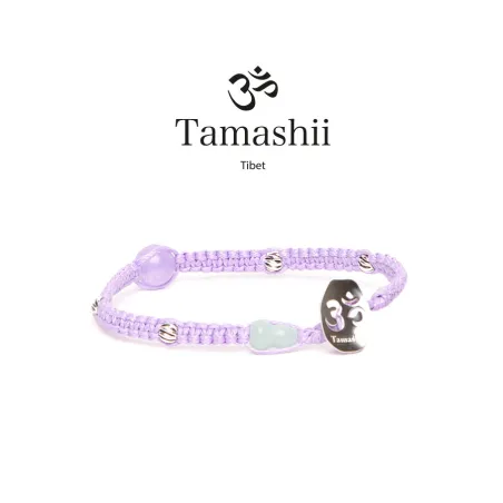 Bracciale Silver & Jade Giada lavanda cordoncino lilla Tamashii