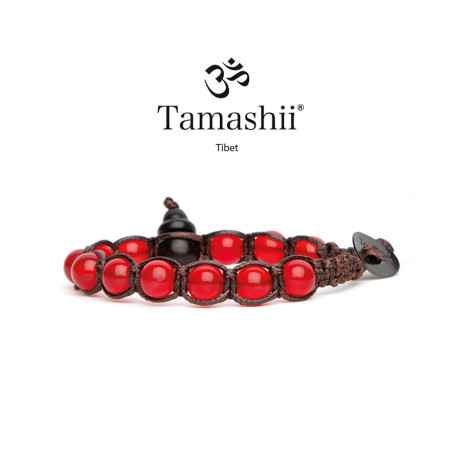 BRACCIALE AGATA ROSSO PASSIONE SHUNGITE TAMASHII 1 GIRO