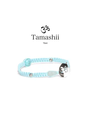 Bracciale Silver & Jade Turchese cordoncino azzurro Tamashii