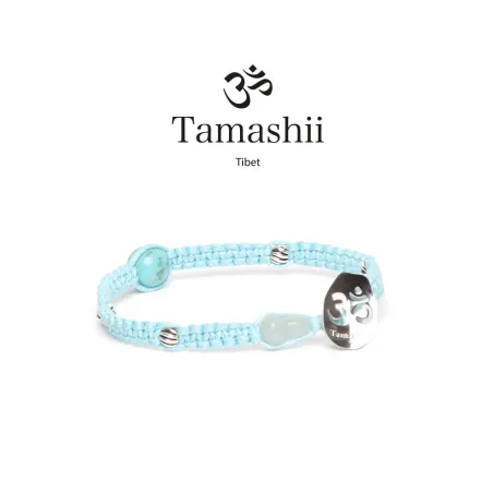 Bracciale Silver & Jade Turchese cordoncino azzurro Tamashii